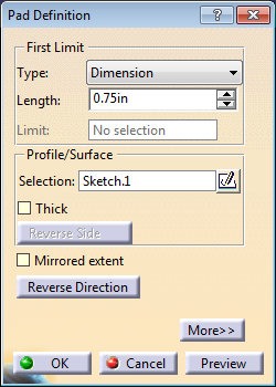 Catia v5 disc pad definition