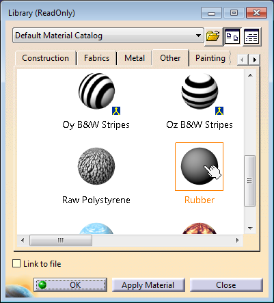 Catia apply rubber material