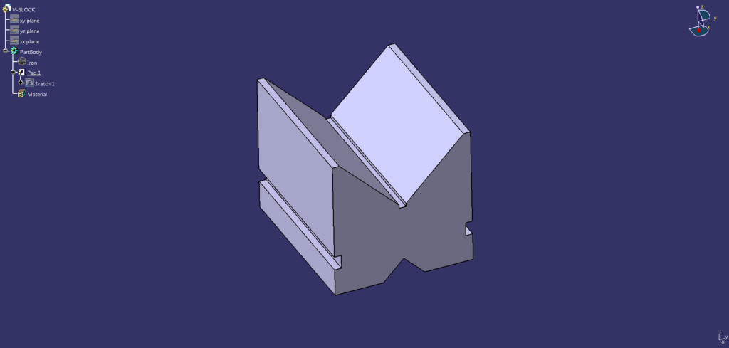 CATIA v-block completed